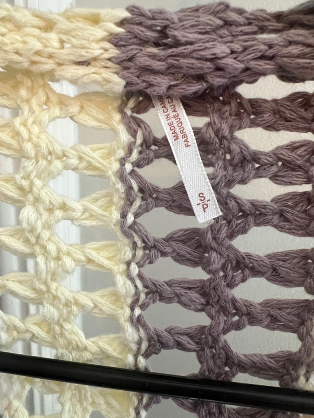 Free People Crochet Openwork Shrug in Neutral Stripes - Picture 2 of 3